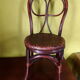 Desk and chair in rattan and vintage wood