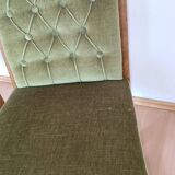 Set of 6 Louis XIII chairs in Oak and Moss Green Velvet - Vintage 1970