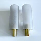 Paire Appliques Vintage Verre  Laiton
