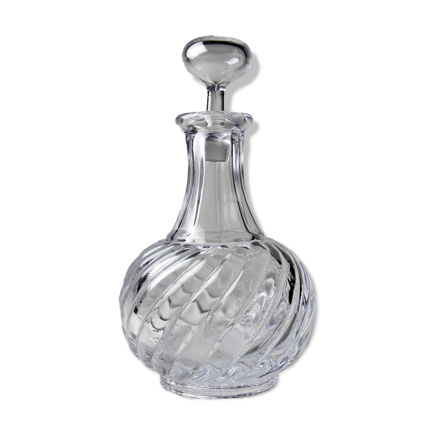 Small old Baccarat crystal carafe, Bambou/Tors model, early 20th century