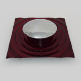 Paul Neuhaus wall lamp in red glass and chrome reflector