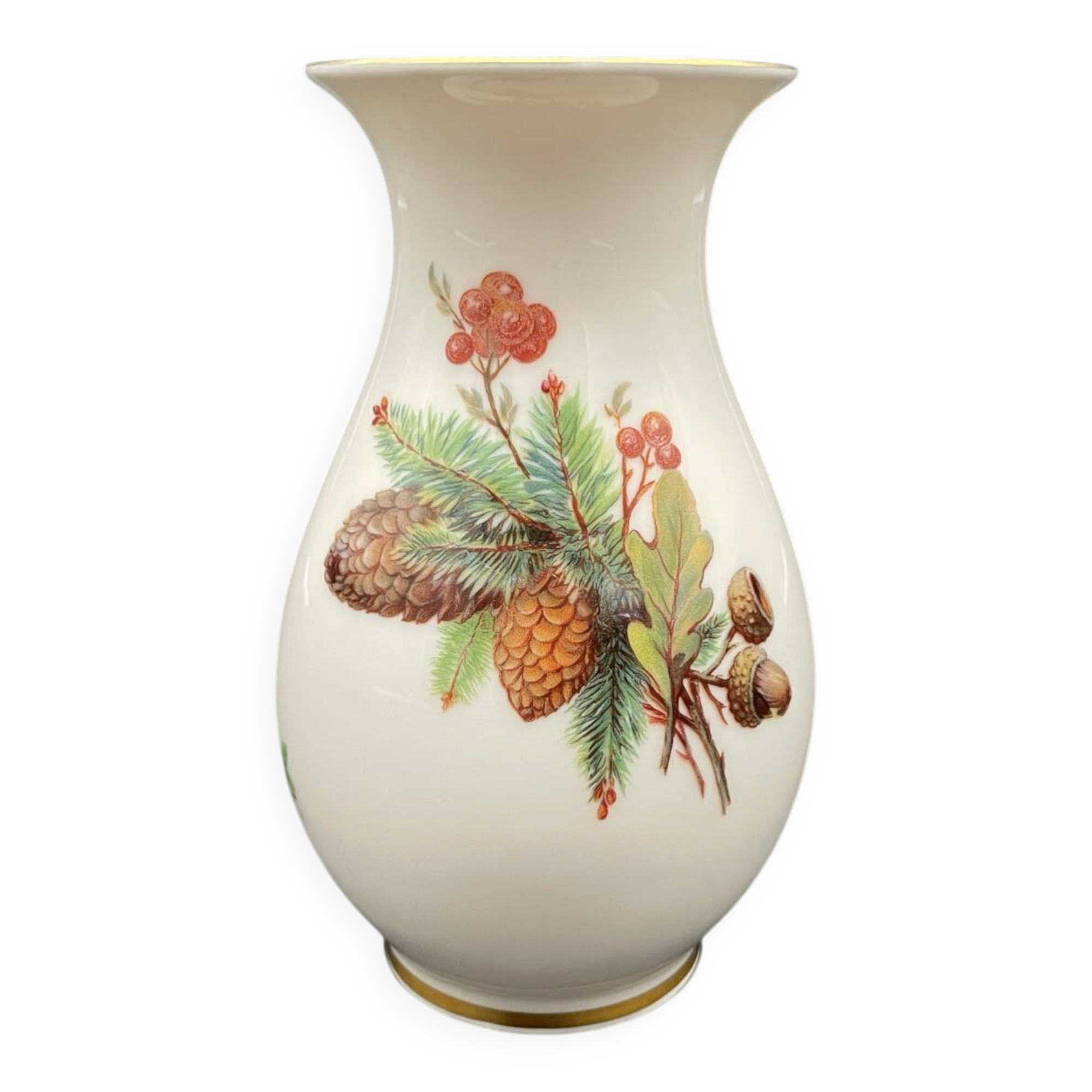 Small Rosenthal vase with pine cones and acorns, 1920s-30s.