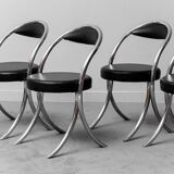 Set of 6 eco-leather metal wick style 70s vintage modern