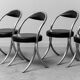 Set of 6 eco-leather metal wick style 70s vintage modern