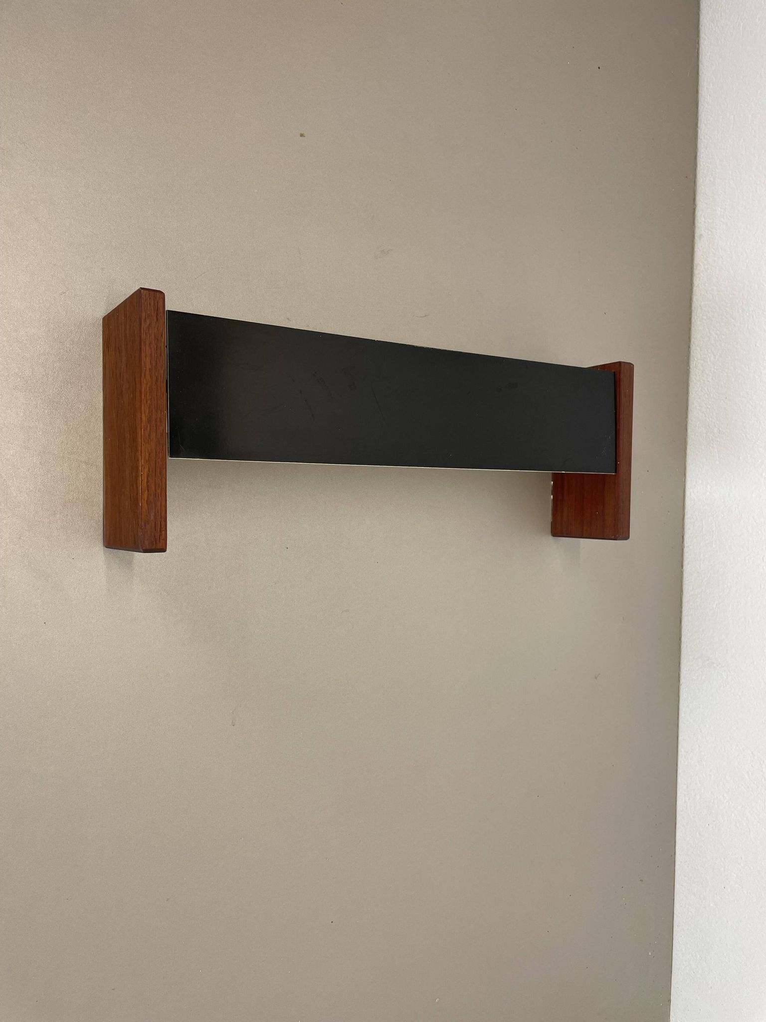 cubic Large 38cm Teak and Metal adjustable wall light element, Germany 1950s