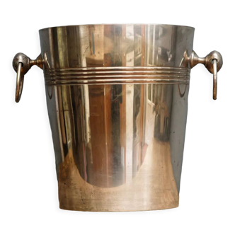 Champagne bucket in silver metal