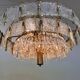 Pair of two XXL large brass and glass chandeliers by Kamenicky Senov/Preciosa, 1970s