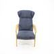 Oak reclining wing chair, czechoslovakia, 1960