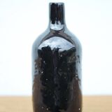Vintage cobalt blue glazed terracotta bottle, decorative bottle
