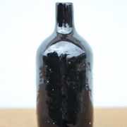Vintage cobalt blue glazed terracotta bottle, decorative bottle