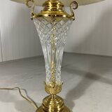 Lampes de table Hollywood Regency en cristal et laiton par Underwriters Laboratories Inc
