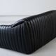 Cinna Ligne Roset Black leather 2-seater sofa attributed to Annie Hieronimus, 1970s