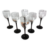 6 glasses 15 cl Pied Noir Vintage France 1980 Luminarc domino