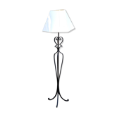Lampadaire Fer Forgé Noir Vintage à forme Arrondie Arabesque Années 60/70
