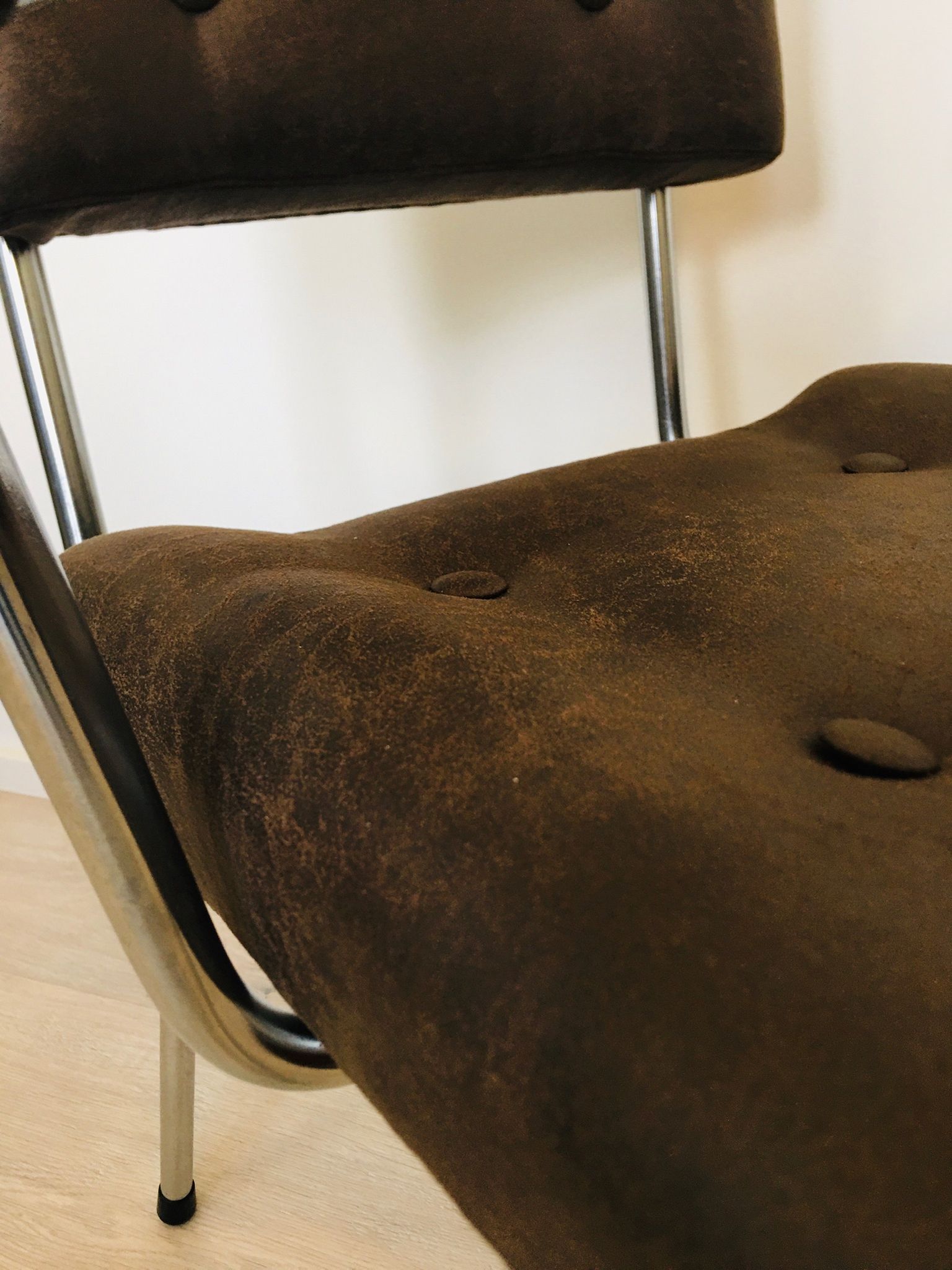 Chaise tubulaire tchèque marron de Belet, années 1970