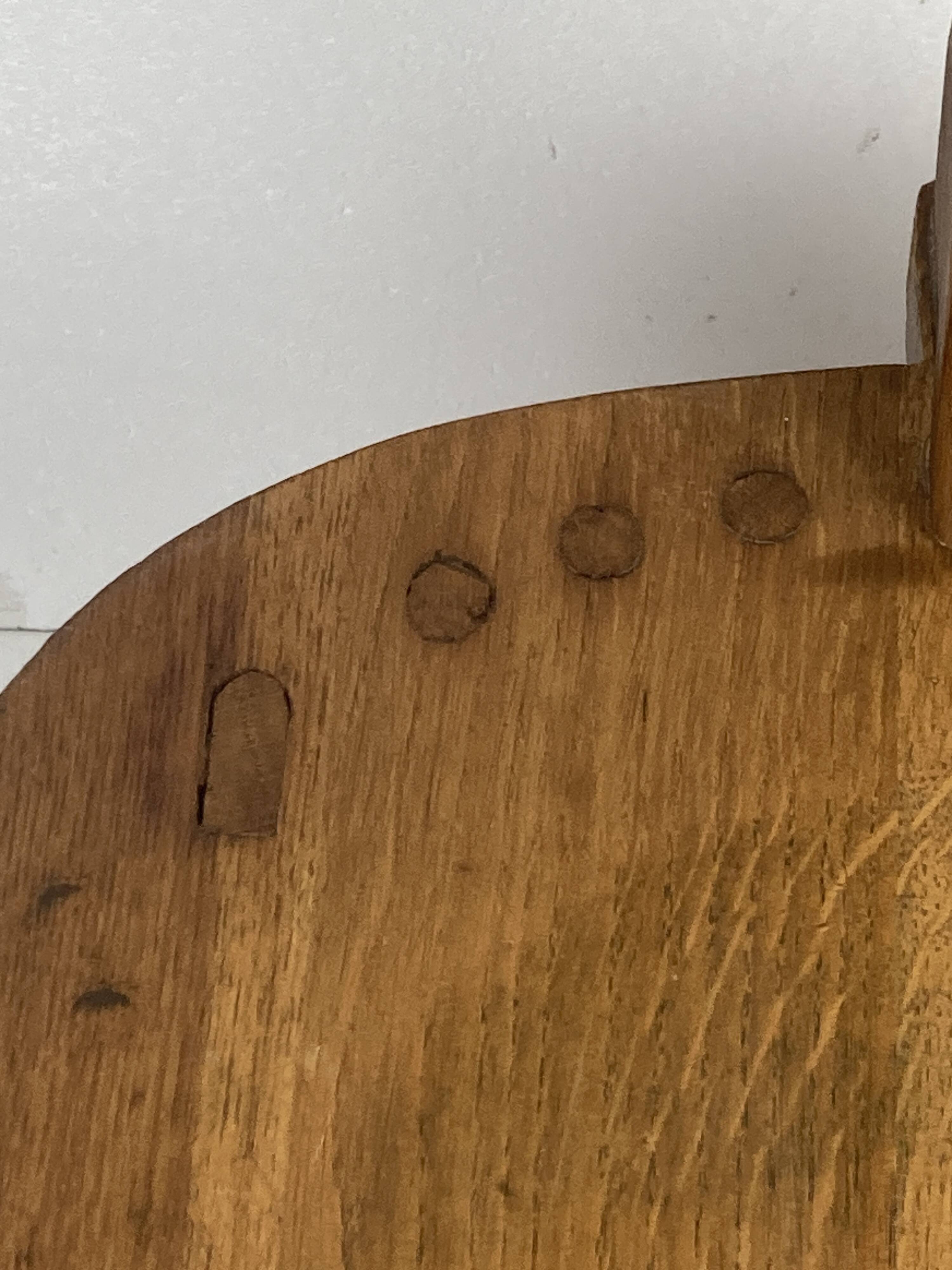 Brutalist oak low chair or children's chair, Dutch 1970s