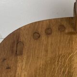 Brutalist oak low chair or children's chair, Dutch 1970s