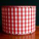 Red gingham and liberty cylindrical lampshade