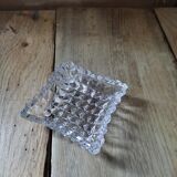 Vide poche cendrier verre moulé forme carreau ancien vintage