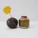 Ball solifleur in brown green ceramic