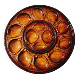 Large Plate for 12 Oysters in French Earthenware from St Clément 1970