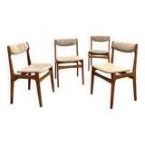 4x Teak Dining Chairs Denmark 60s
