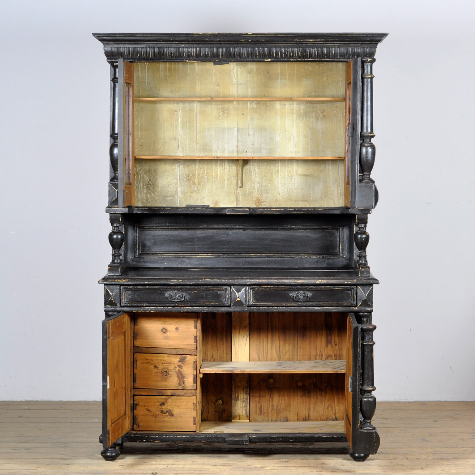 Solid Pine Kitchen Cupboard, 1900's