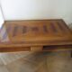 Large coffee table - cherry finish - solid wood - butterfly motifs