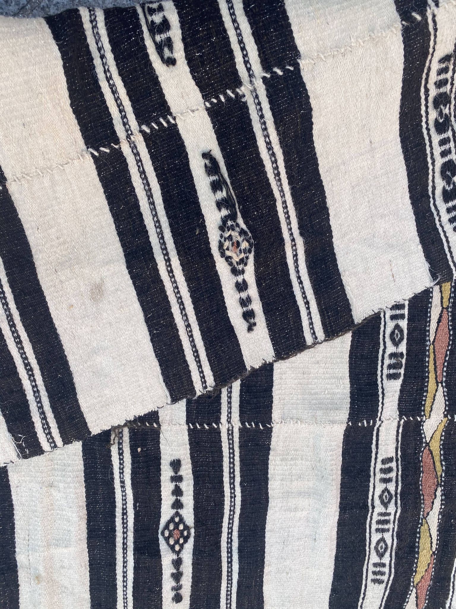 Tapis kilim tissage ancien de mali fait main 134x254 cm