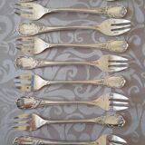 Christofle Marly, 10 silver metal oyster forks