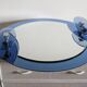 Miroir bleu cobalt, design italien, circa 1970