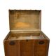 Brown wooden XL vintage chest / trunk / side table