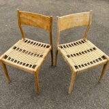 Pair of vintage Havana model chairs for Condorzio Sedie Frueli, Italy. 1960s