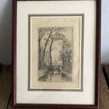 Engraving 1922, glazed wooden frame