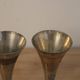 Set of 3 vintage silver-plated and gold footed cups.
