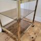 Gold metal and smoked glass serving trolley