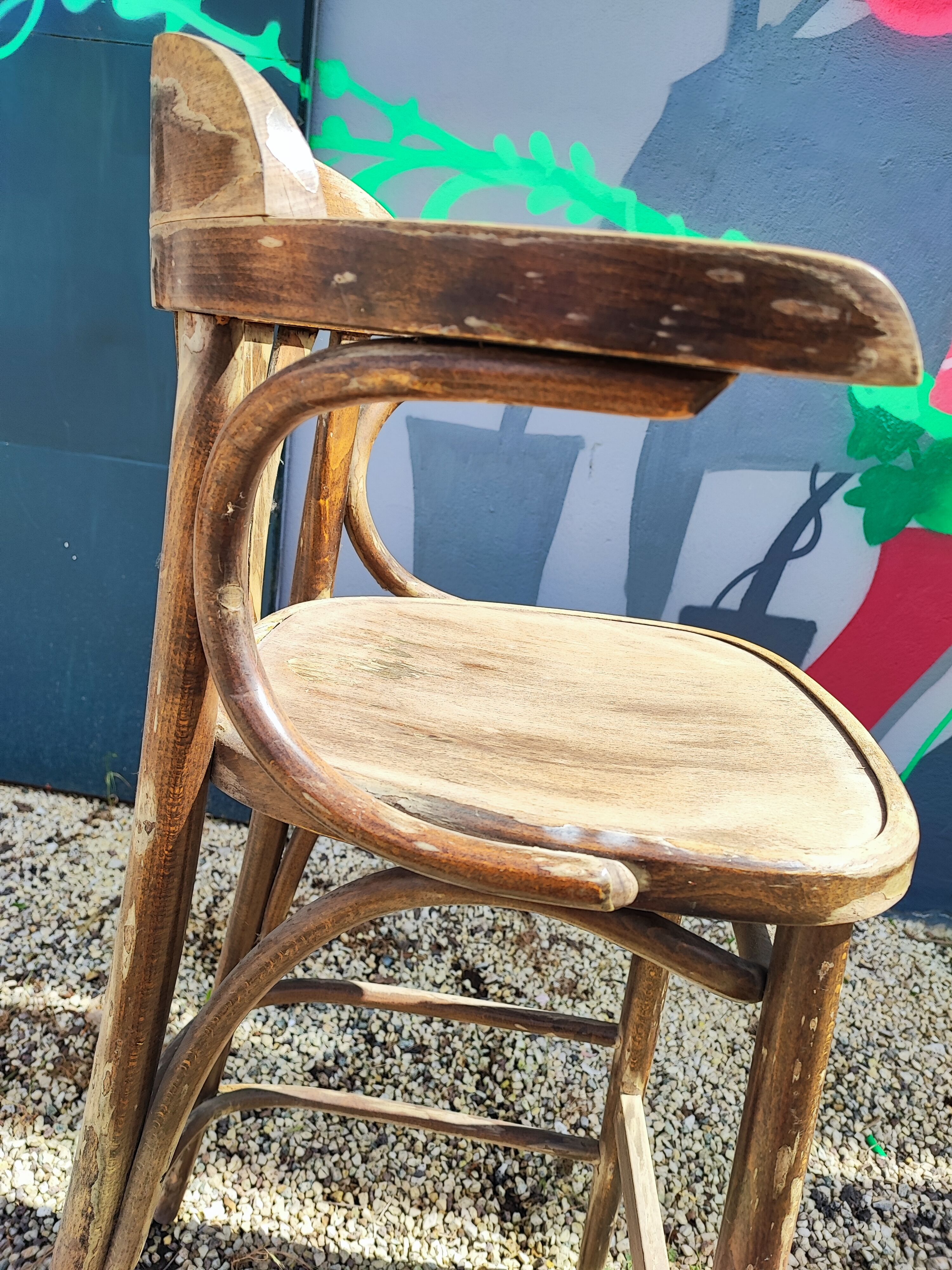 Tabouret de bar en bois courbé