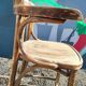 Curved wooden bar stool