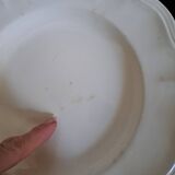 Set of 9 Sarguemines ivory soup plates