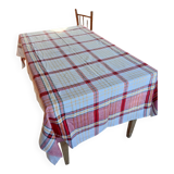 Old checkered tablecloth