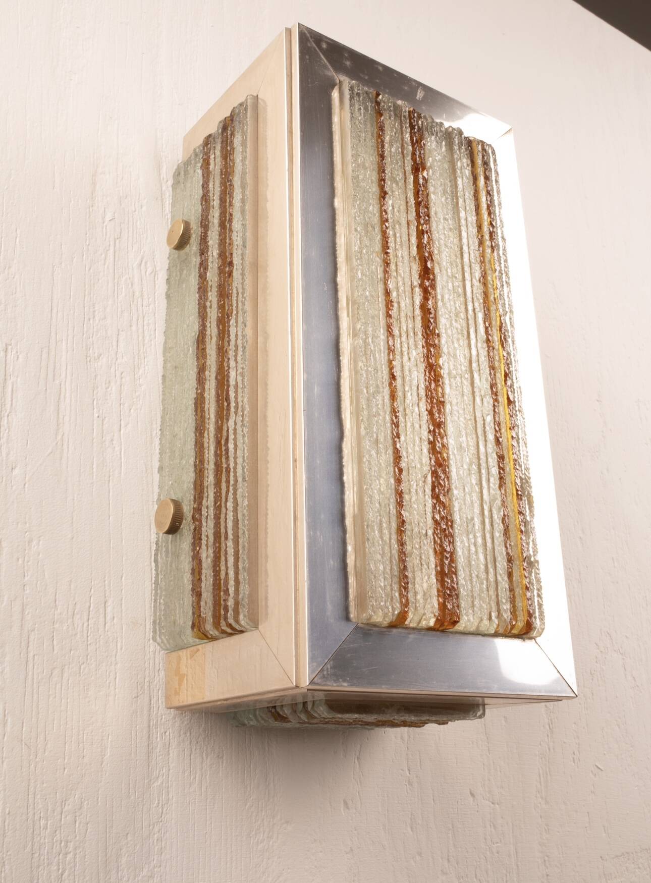 Applique in vetro e alluminio di Albano Poli per Poliarte - Cromo Version