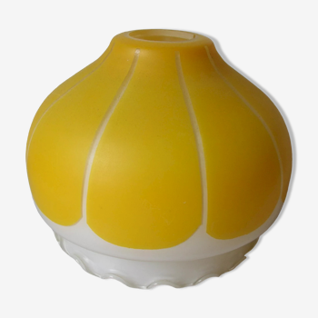 Old lamp shade lamp lamp yellow and white retro retro vintage deco