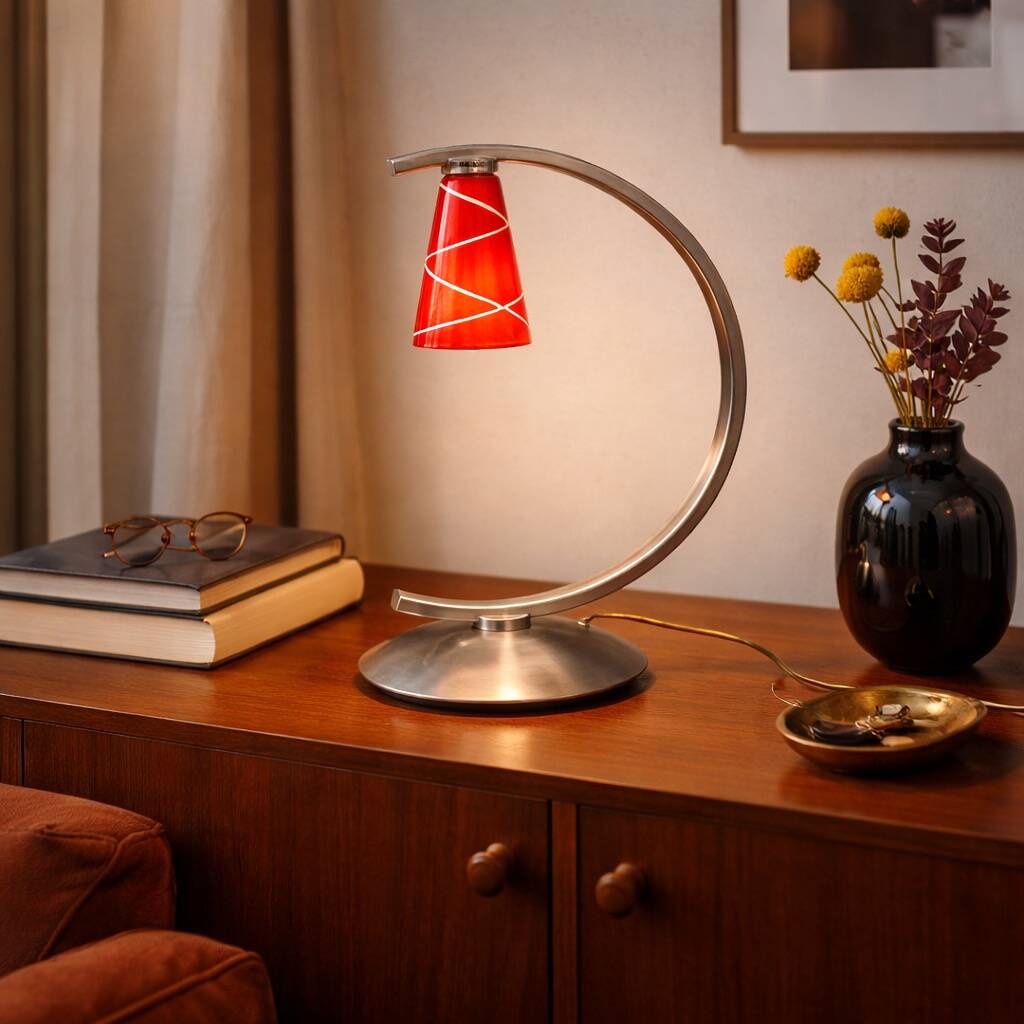 Curved retro-futuristic design lamp – Massive – 1990s