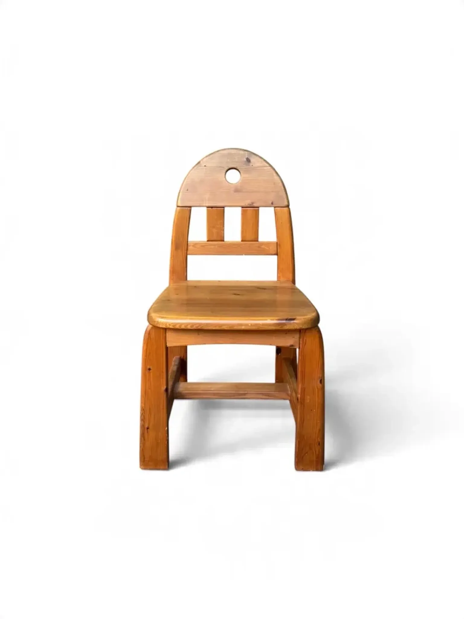 Vintage dining chairs brutality in solid pine 1/5 by wasa möbler
