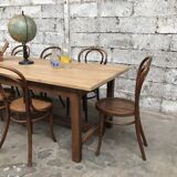 Old oak farm table industrial vintage early twentieth
