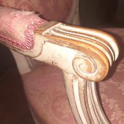 Pair of Louis XVI style medallion armchairs