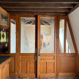 Pair of engraved glass doors