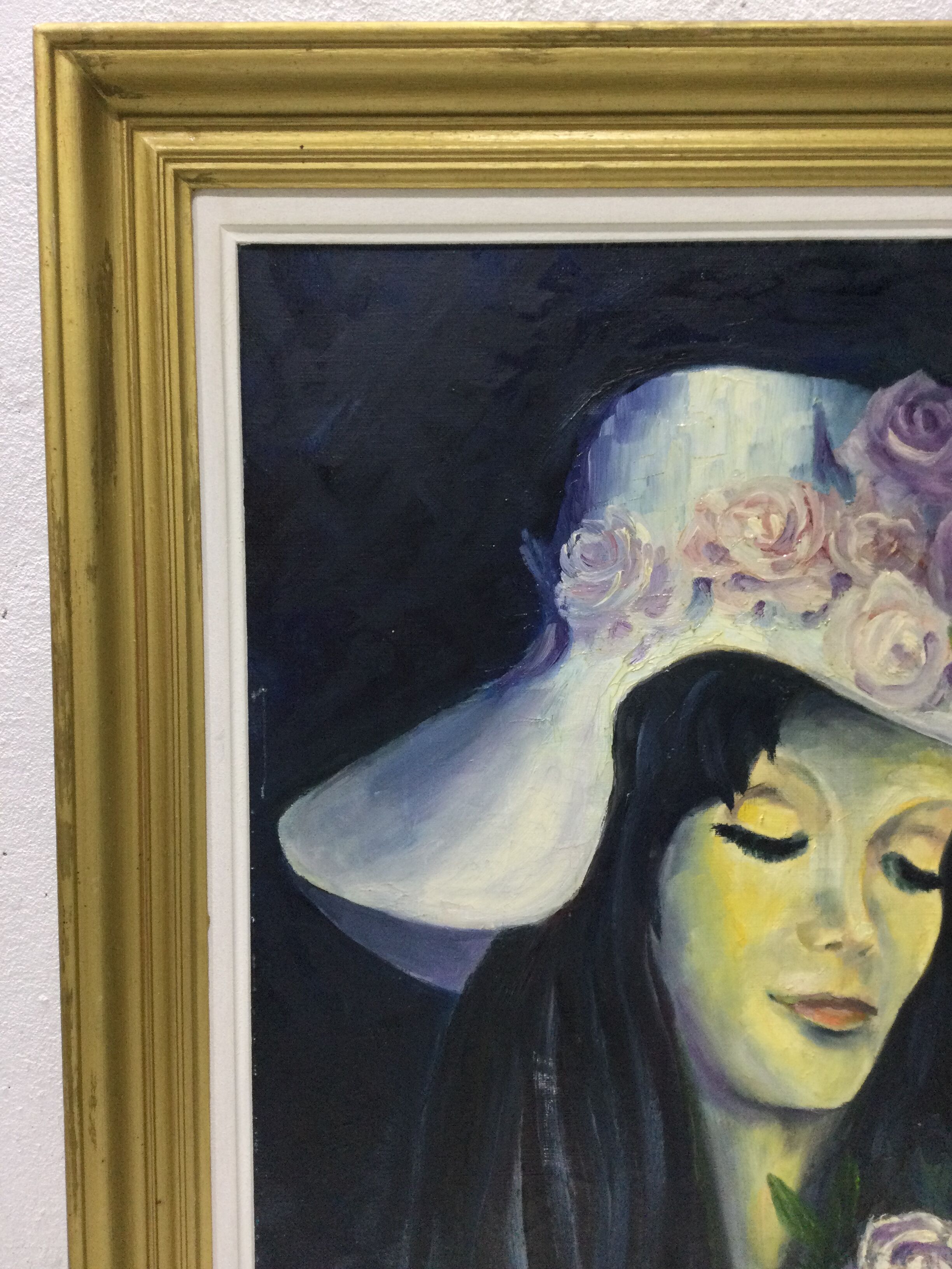 S.foulon - Oil on canvas framed, Woman in hat