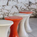 Dark orange Tam Tam stool by Henri Massonnet for Stamp, 1970