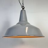 Large Industrial British Grey Enamel Pendant Lamp from Benjamin, 1960s